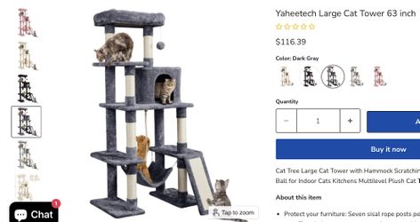 Yaheetech Large Multi-Level Cat Tree, 63 Inches Tall with