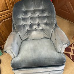Blue Swivel Rocker Chair