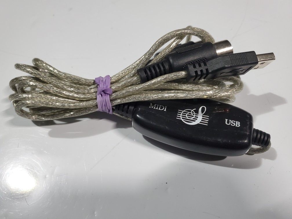 PC USB to MIDI Keyboard Interface Converter Cable Cord, Like New