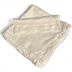 Vintage Dinner Cloth Napkin for Everyday Use, 19.5”x19.5” in Ivory Set of 11