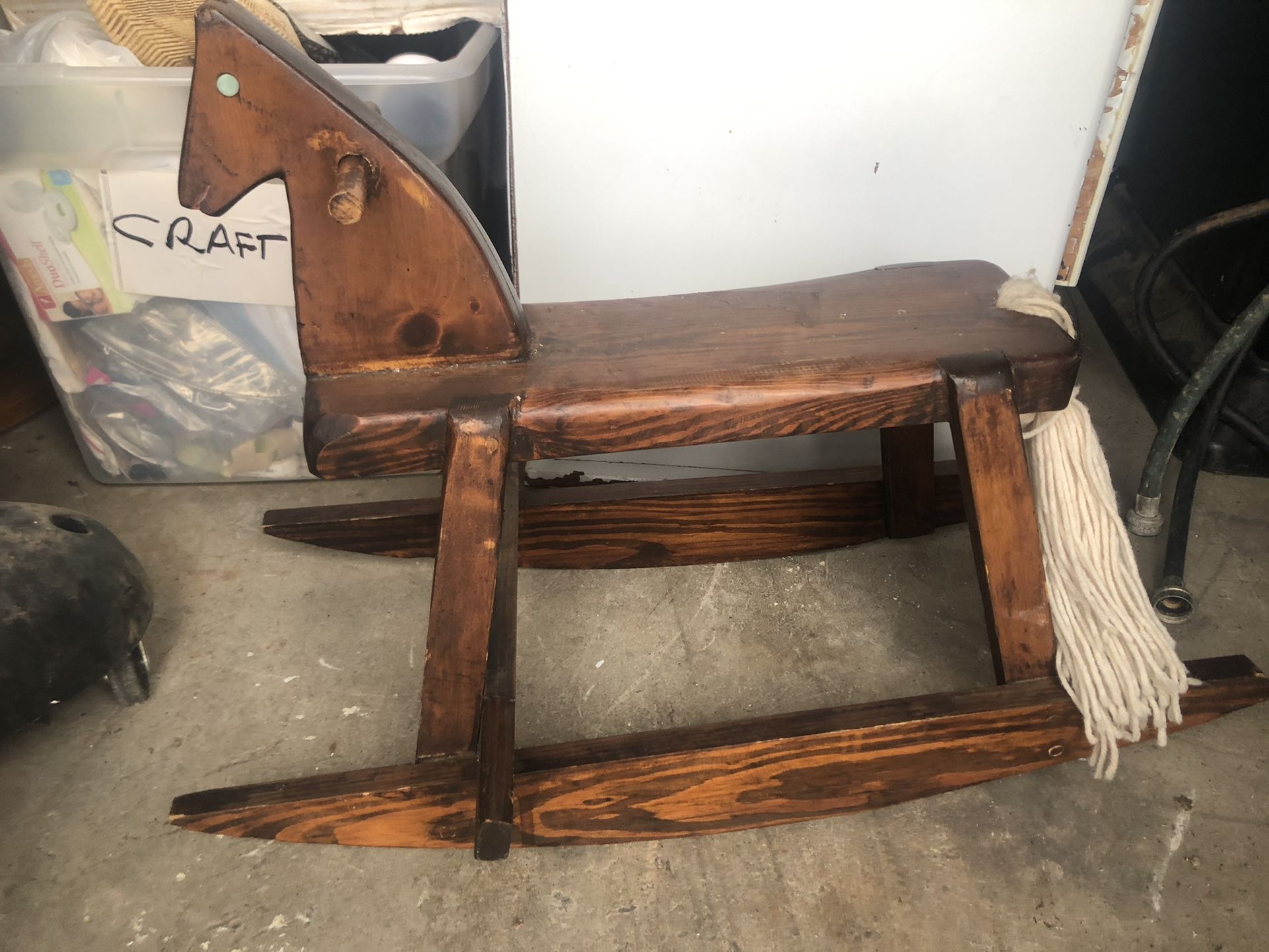 Mid Century Antique Trojan Rocking Horse