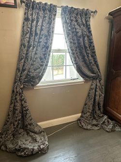 Custom velvet drapes lined gray/black motif