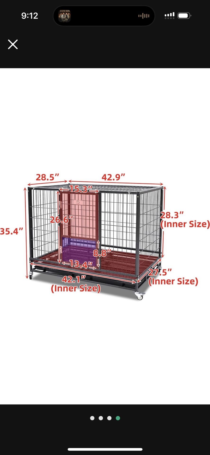 43 Inch Heavy Duty Dog Kennel Crate 