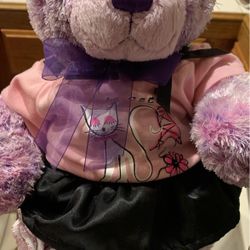 Build A Bear Purple Teddy Bear Plush Stuffed Animal & Outfit