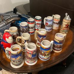 Budweiser Beer Stein's Holiday Editions.  