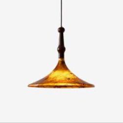 Mid- Century Modern Faux Tortoise Shell Acrylic Pendant Light