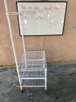 White Wire Shelving Rack on Wheels