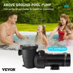 72# Swimming Pool Pump Single Speed Pumps for Above Ground Pool, Powerful Pool Pumps with Strainer Basket, ETL Certification