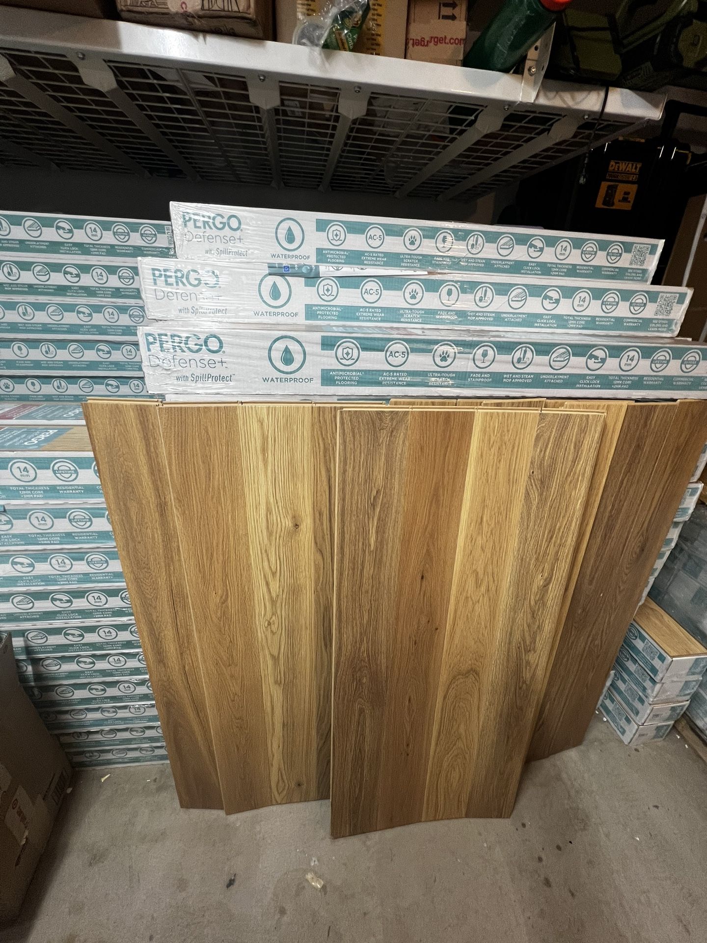 Pergo Defense+ Classic Deco Oak 14 mm T x 5.2 in. W Waterproof Laminate Wood Flooring (13.7 sqft/case)