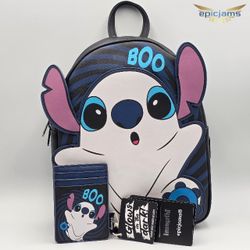Loungefly Disney Lilo & Stitch Ghost Stitch Glow-In-The-Dark Mini Backpack Set