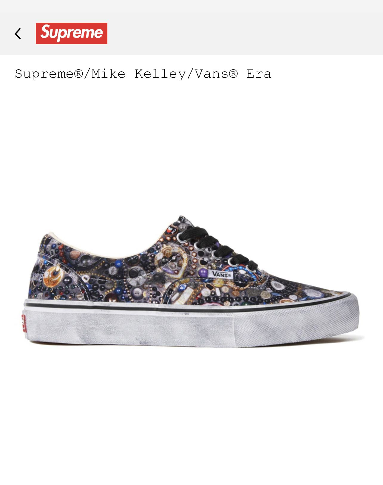 Vans Era Supreme x Mike Kelley (Size 9.5 In Men)