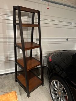5-Tier Solid Wood Ladder Bookcase/ Leaning Shelf