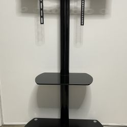 Moveable TV Stand with 2 Shelves and Lockable Wheels. 