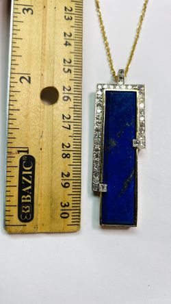 Lapis Lazuli Pendant With diamonds In 14k Gold