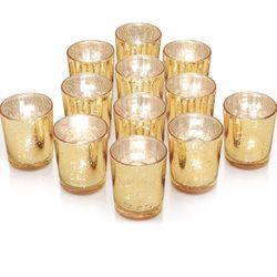 Gold Votive Candle Holders Set of 12
