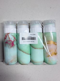4-Pack Marble Design Travel Bottles – Green