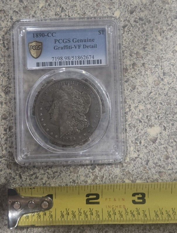 1890 -CC $1 Morgan Silver Dollar PCGS Authentic Antique Coin