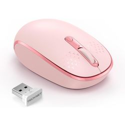 TECKNET Wireless Mouse, 2.4G Quiet Computer Mouse with USB Receiver, 4 Buttons Portable Cordless Mice for Chromebook, Laptop, PC, Mac, 800/1200/1600 D