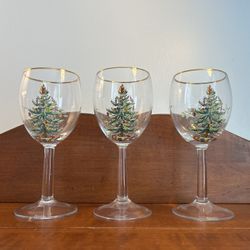 Set of 3 Spode Wine Glasses 7 5/16” tall