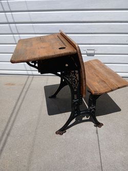 Vintage early 1900s school desk