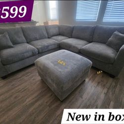 BRAND NEW 4PCS SECTIONAL SOFA SET WITH OTTOMAN AND ACCENT PILLOW INCLUDED  99'x99" $499