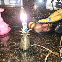 8" Vintage Pineapple Brass Lamp