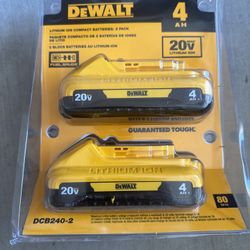 ✅ DEWALT 20V MAX Batteries, Compact, 4.0-Ah, 2-Pack (DCB240-2)