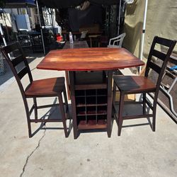 Counter Height Bar Table Set with 2 Chairs