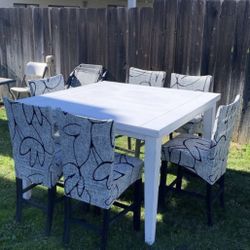 Barn Style Leaf Dining Table Set With 6 Chairs 