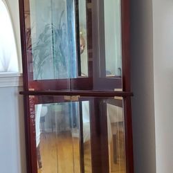 Lighted  Corner Curio Cabinet 72" height 