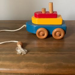 Handcrafted Wooden Pull Stacking Toy 
