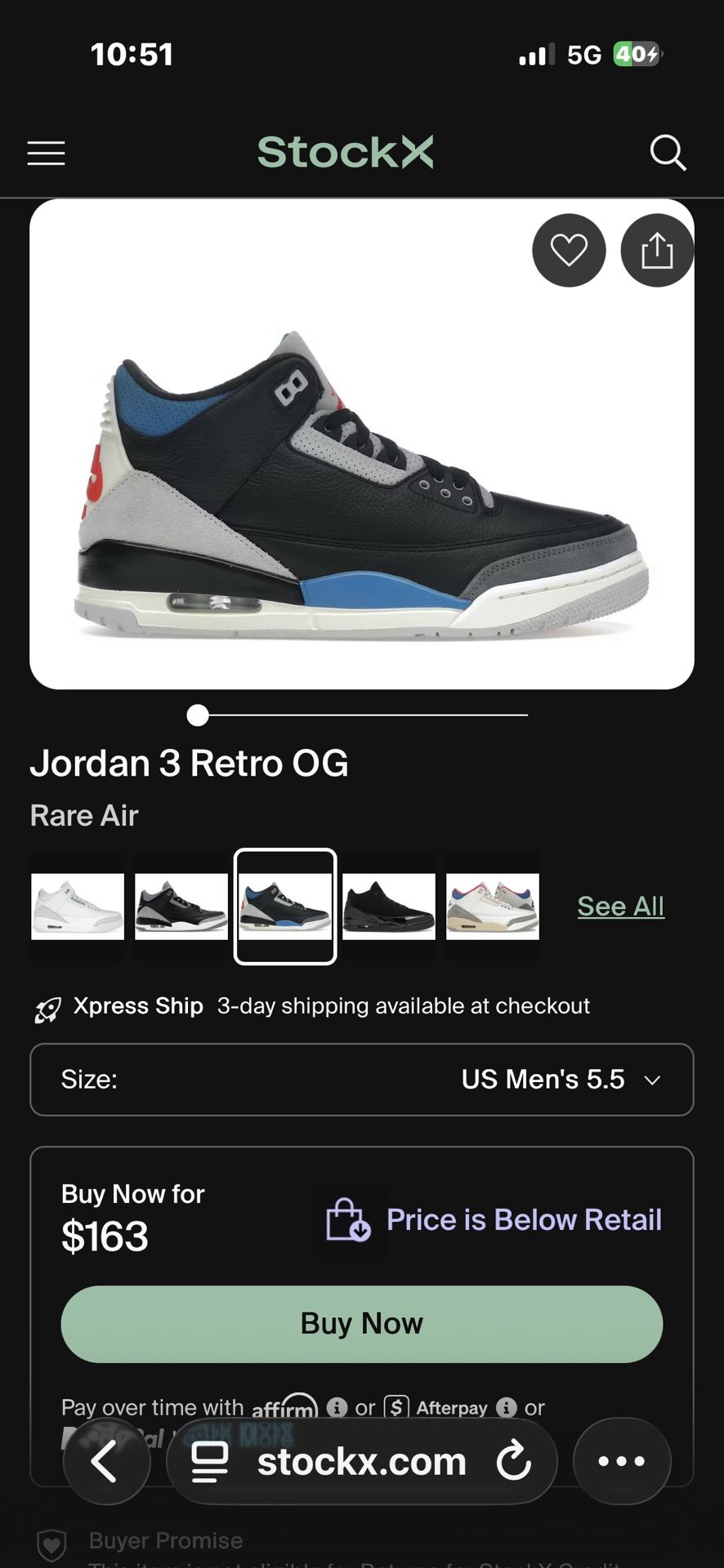 jordan 3 rare 