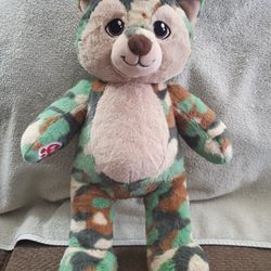 Build A Bear Camo Wolf Great Wolf Lodge Stuffed Plush 