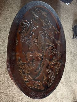Antique Chinese hand-carved rosewood tea table.