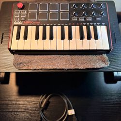 AKAI MPK Mini — 25-Key USB MIDI Controller w/ Drum Pads & Knobs (Like New)
