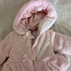 Bon Bebe Faux Fur Coat - Pink