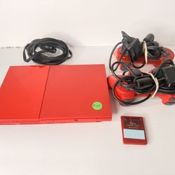 PS2 Special Red Edition With Matching Controller And Memory Card