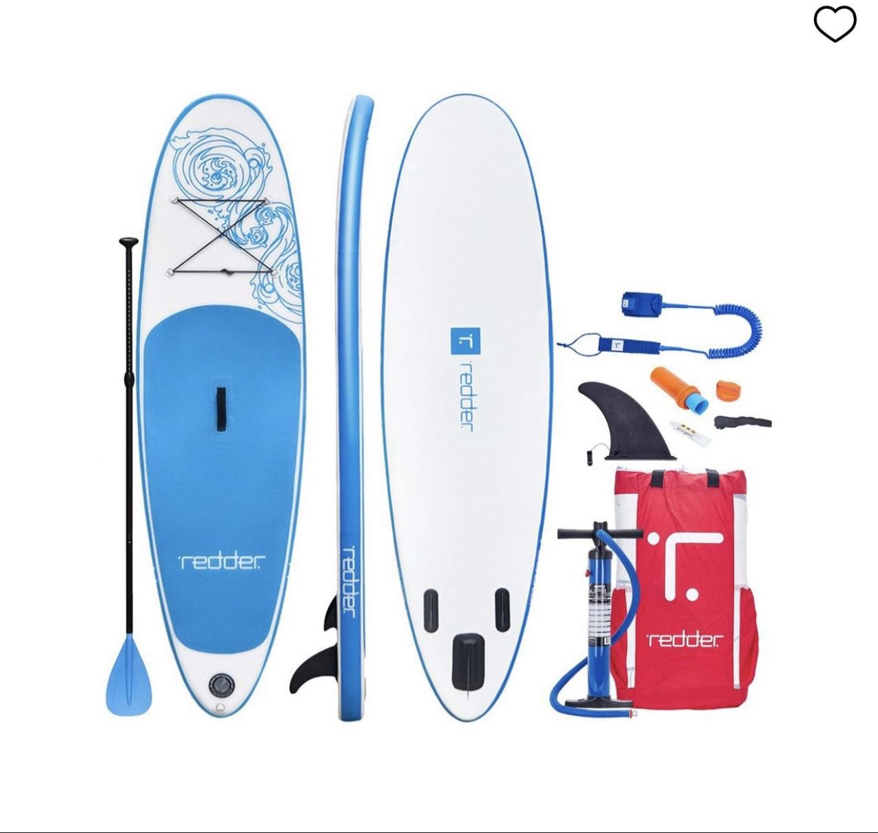 New redder Vortex 10' Inflatable Stand Up Paddle Board with Premium SUP Accessories & Carry Bag; Pad