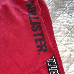 Plain Red Hollister Logo Sweatpants 