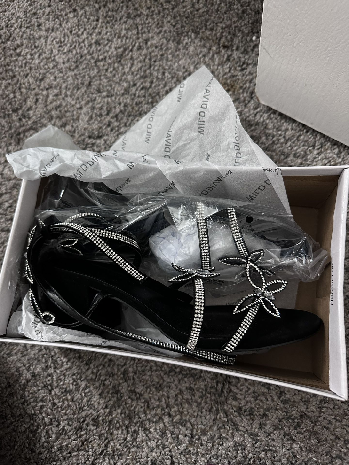 rhinestone butterfly heels