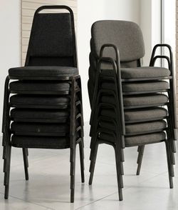 Sturdy STACKABLE METAL FRAME CHAIRS for parties, events or just to have extra chairs in your garage for your guests