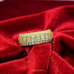 Elegant Diamond MENS Band 14K Yellow Gold 1.41ctw Diamond