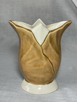 Vintage Catalina Pottery Botanical Leaf Vase