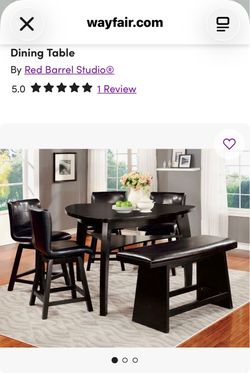 Triangular Dining Table Set with 1 Bench and 2 Swivel Bar Chairs