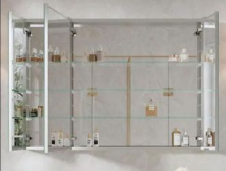 Welfor Rosa 40" X 30" Tri-Fold Surface/Recessed Frameless Medicine Cabinet