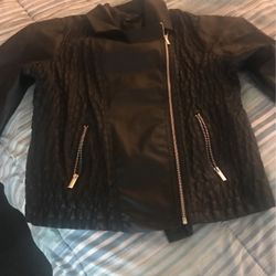 Black Jacket , 1x , Leather Look But Not Leather 