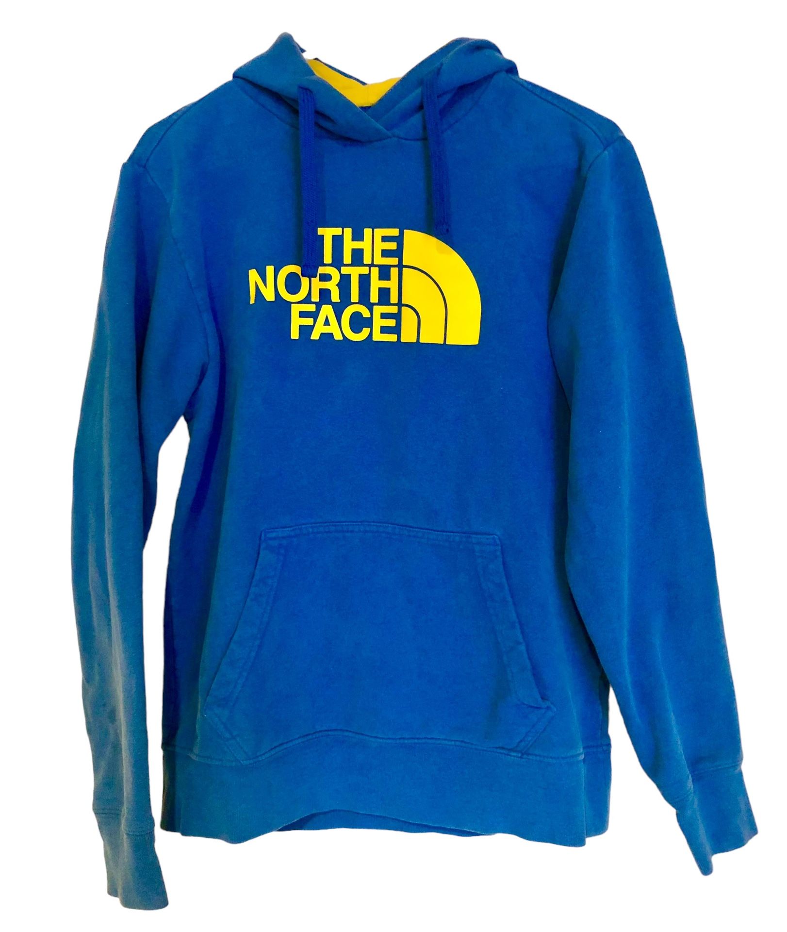Women’s North Face S/M Hoodie Sweater, Blue/Yellow