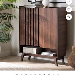 NEW Baxton Studio Paricia 7-Shelf Wood Shoe Cabinet in Walnut Brown