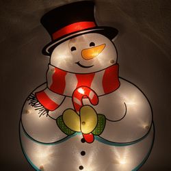 ❄️ Holiday Time Shimmer Holographic Snowman Window Decoration ☃️✨Read Full Description Below 