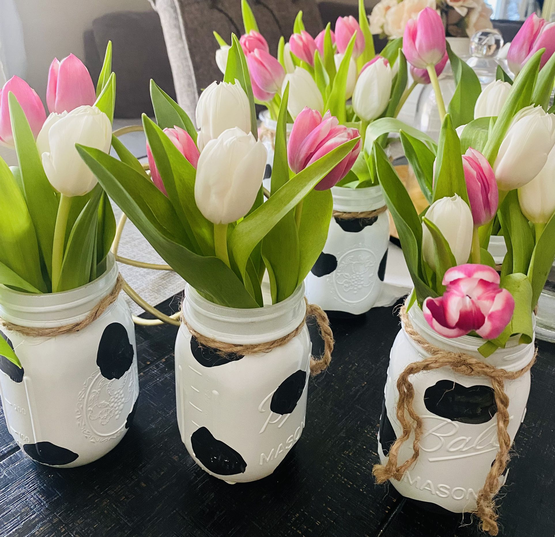 mason jars for centerpieces (tulips not included)